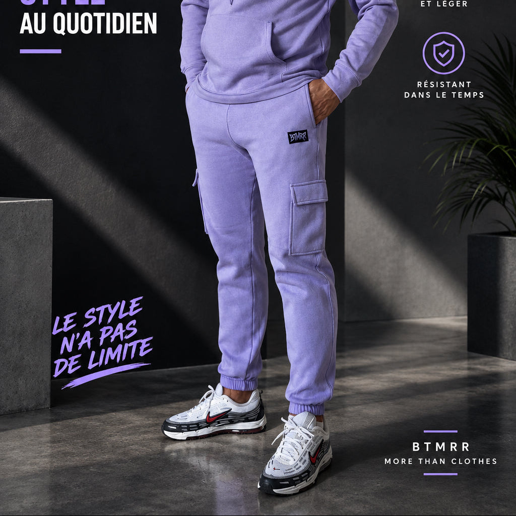 pantalon jogging cargo (violet)