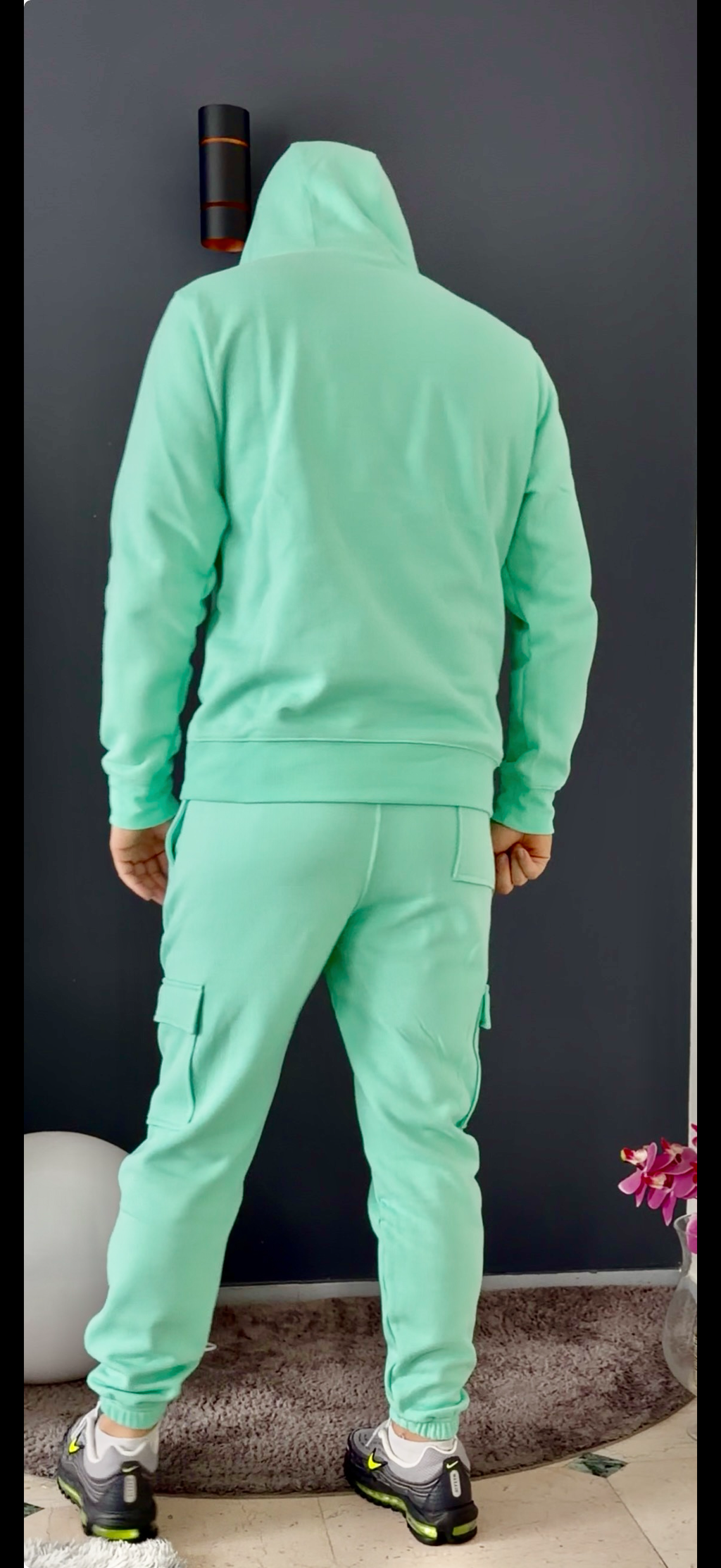 Pantalon jogging cargo (vert eau)