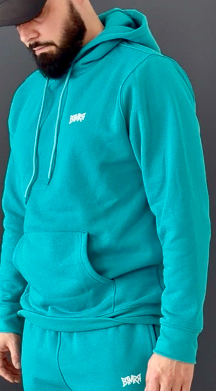 sweat capuche (bleu turquoise)