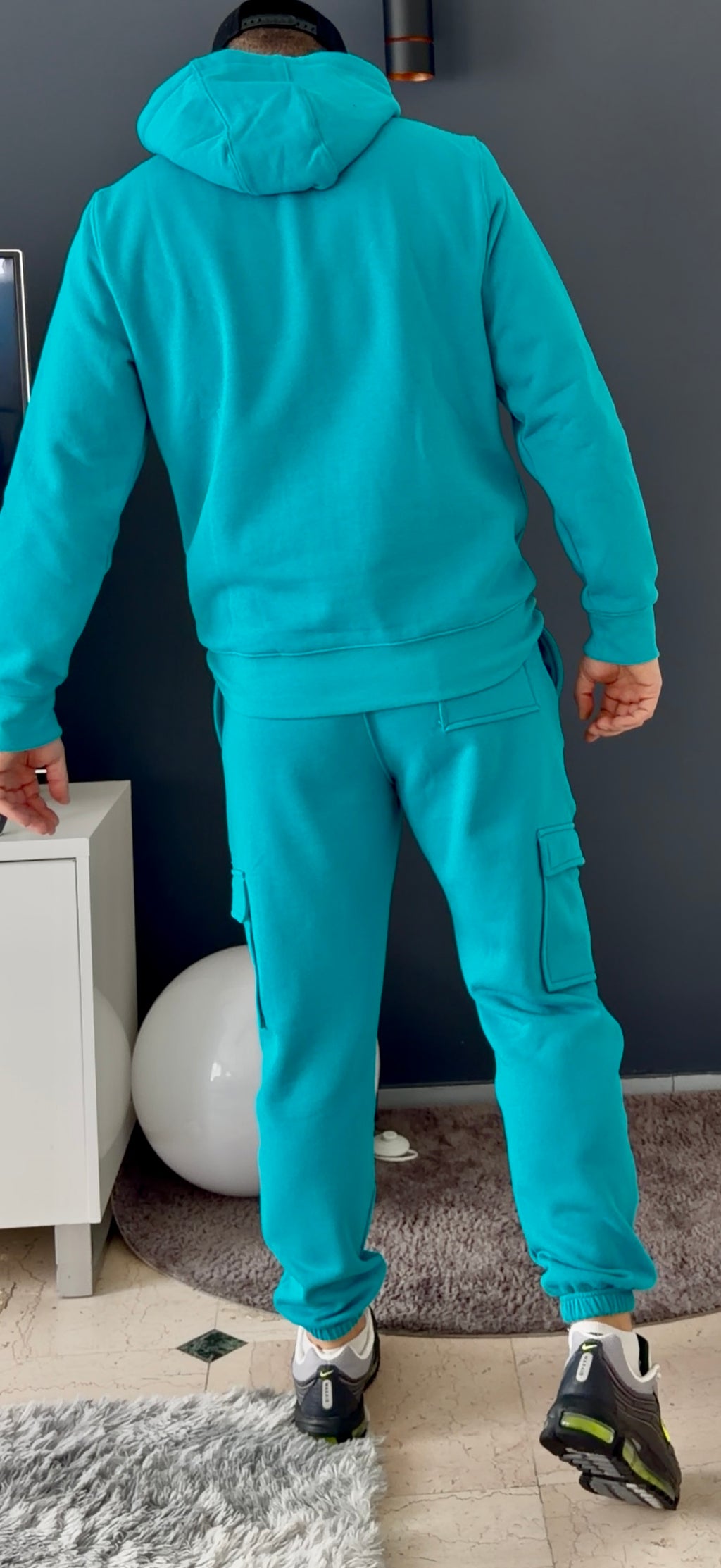 pantalon jogging cargo (bleu turquoise)