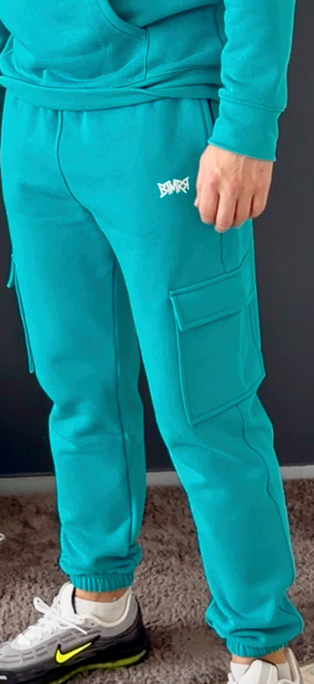 pantalon jogging cargo (bleu turquoise)