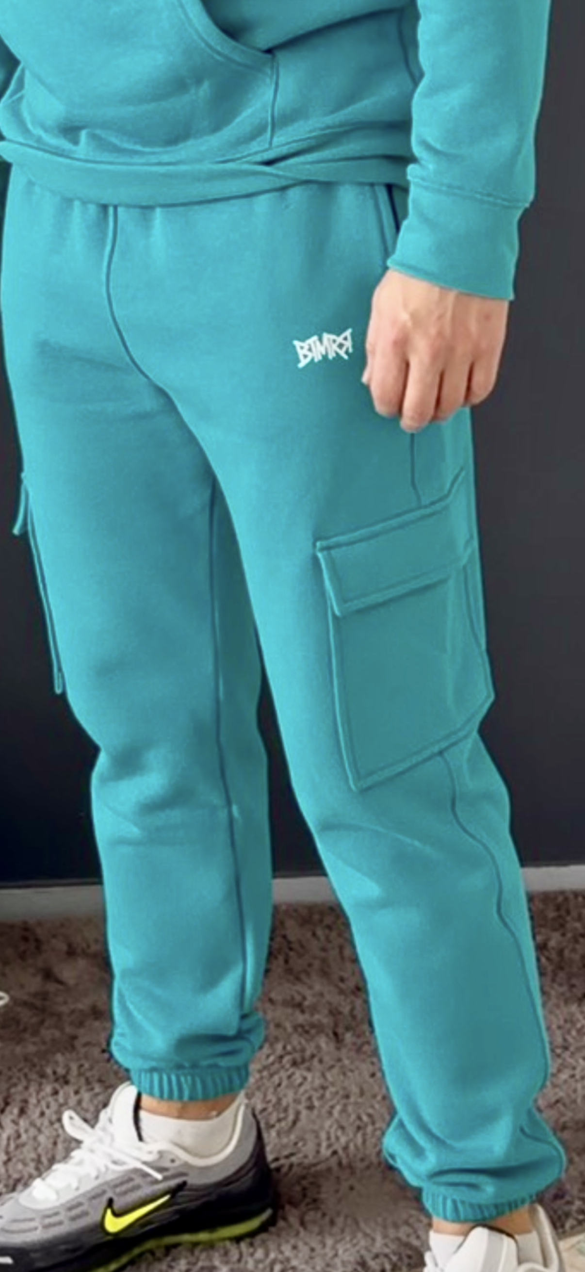 pantalon jogging cargo (bleu turquoise)