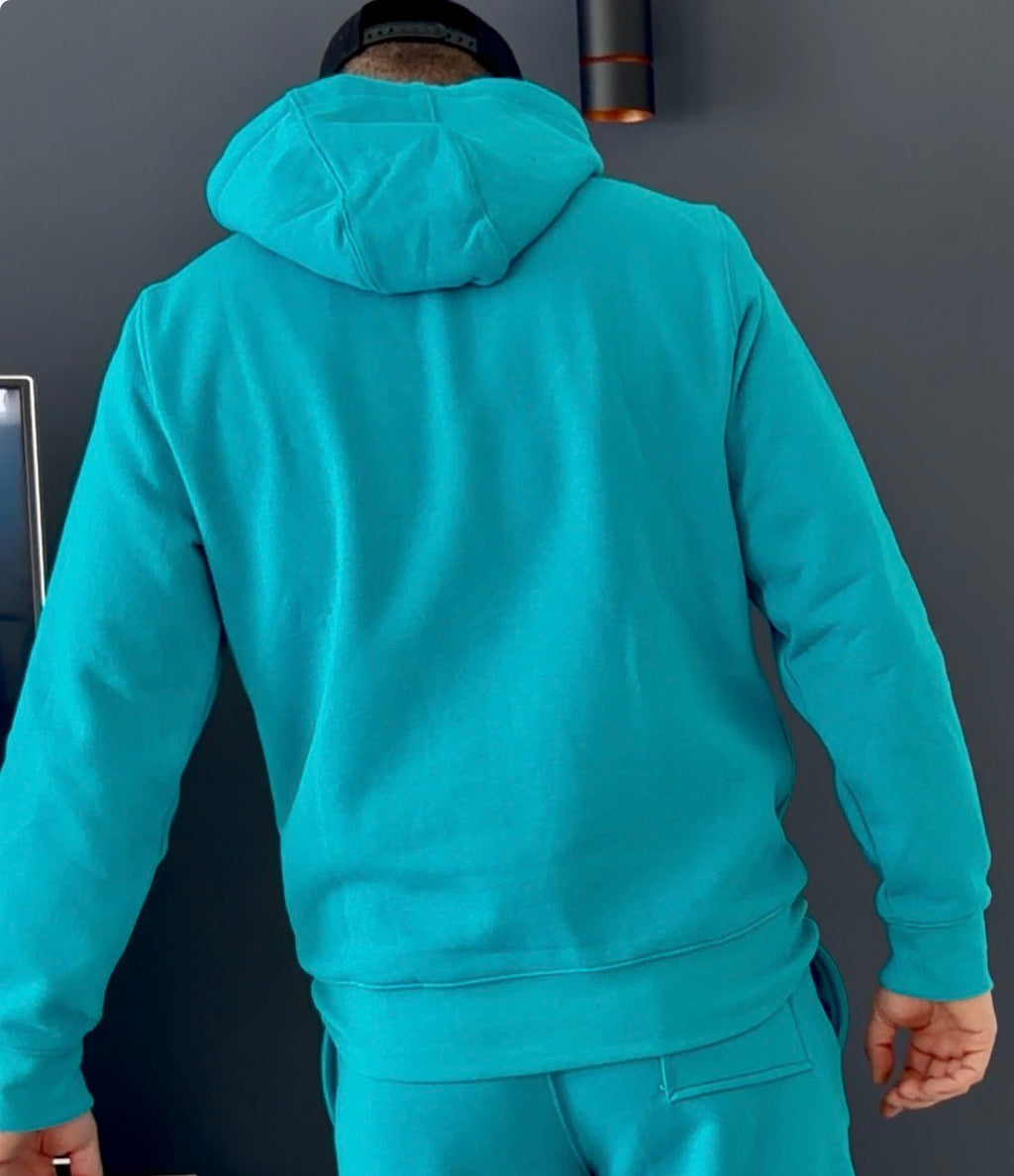 sweat capuche (bleu turquoise)