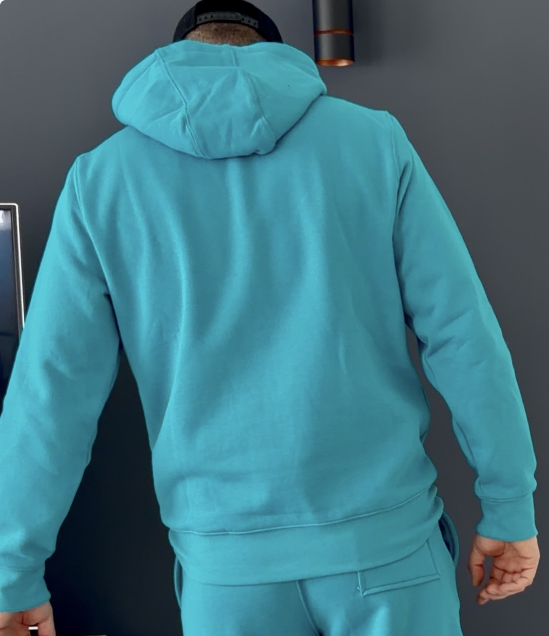 sweat capuche (bleu turquoise)