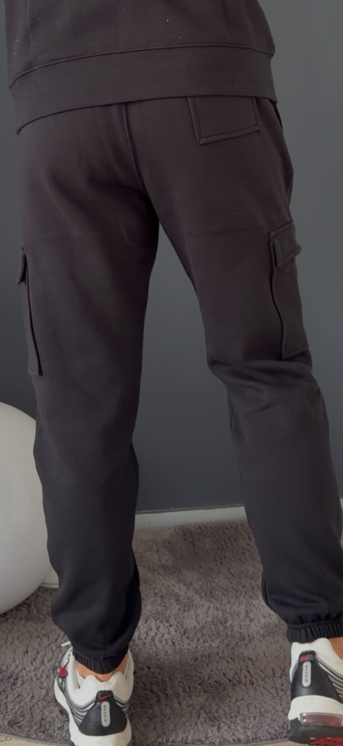 pantalon jogging cargo (noir)