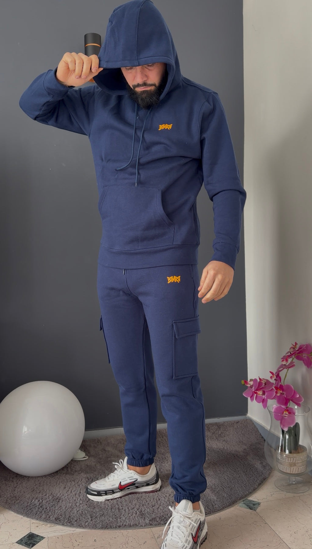 pantalon jogging cargo (bleu marine)